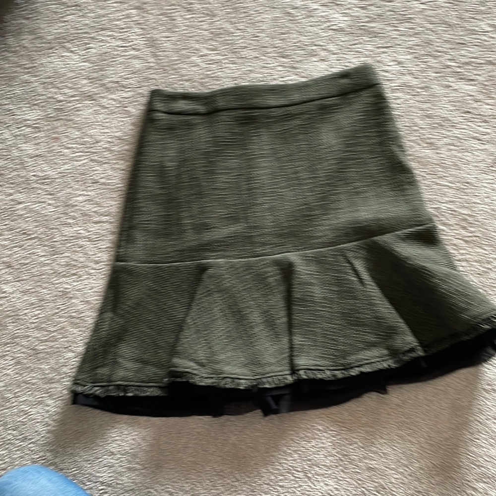 Green Ann Taylor flare skirt